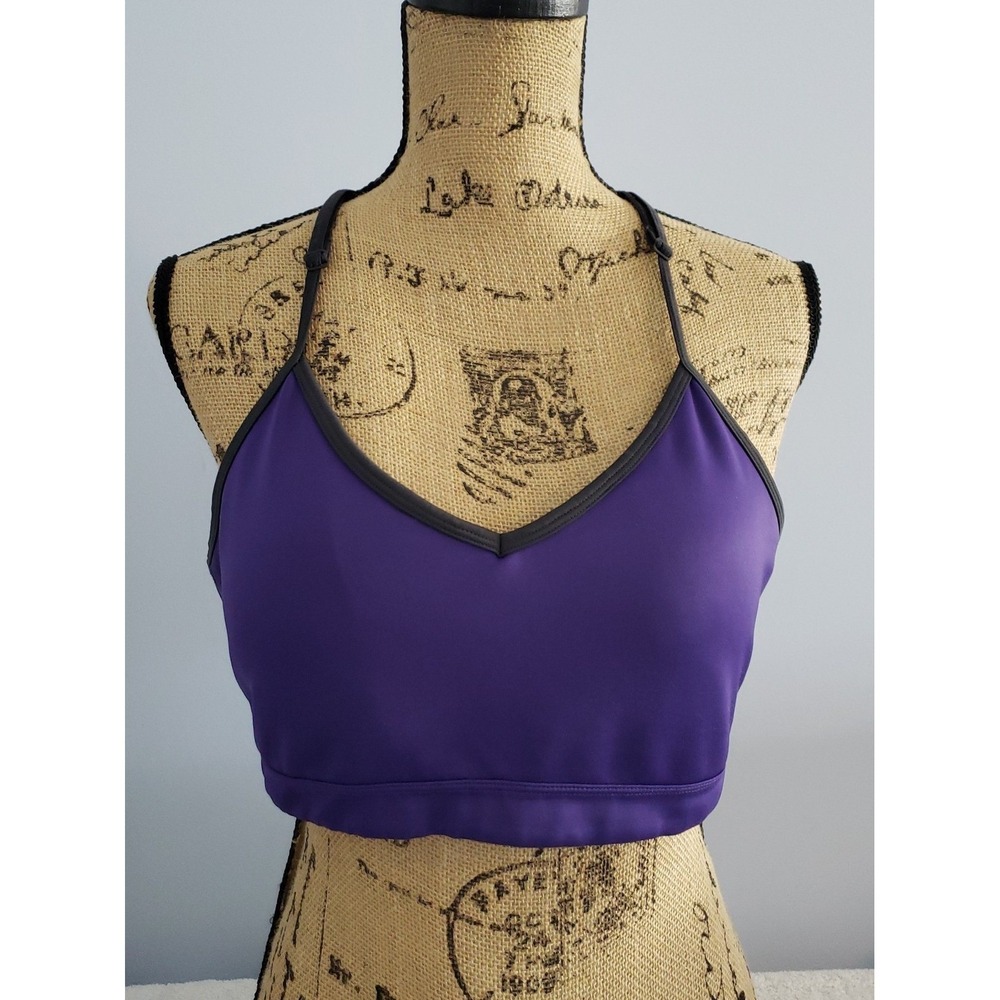 Adidas Womans Sports Bra Size XL Purple & Grey Tback
